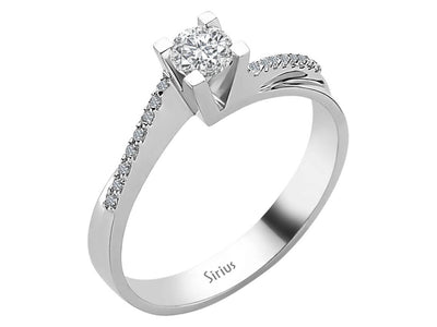 Diamant-Solitär mit Pavébesatz – 0,37 ct – 18K Weißgold – Modell 24R0055