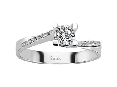 Diamant-Solitär mit Seitensteinen – 0,46 ct – 18K Weißgold – Modell 24R0056