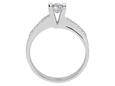 Diamant-Solitär mit Seitensteinen – 0,46 ct – 18K Weißgold – Modell 24R0056