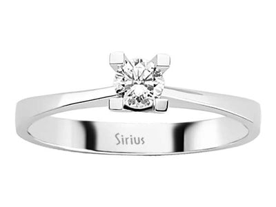 Klassischer Solitärring mit Diamant – 0,21 ct – 14K Weißgold – Modell 24R0064