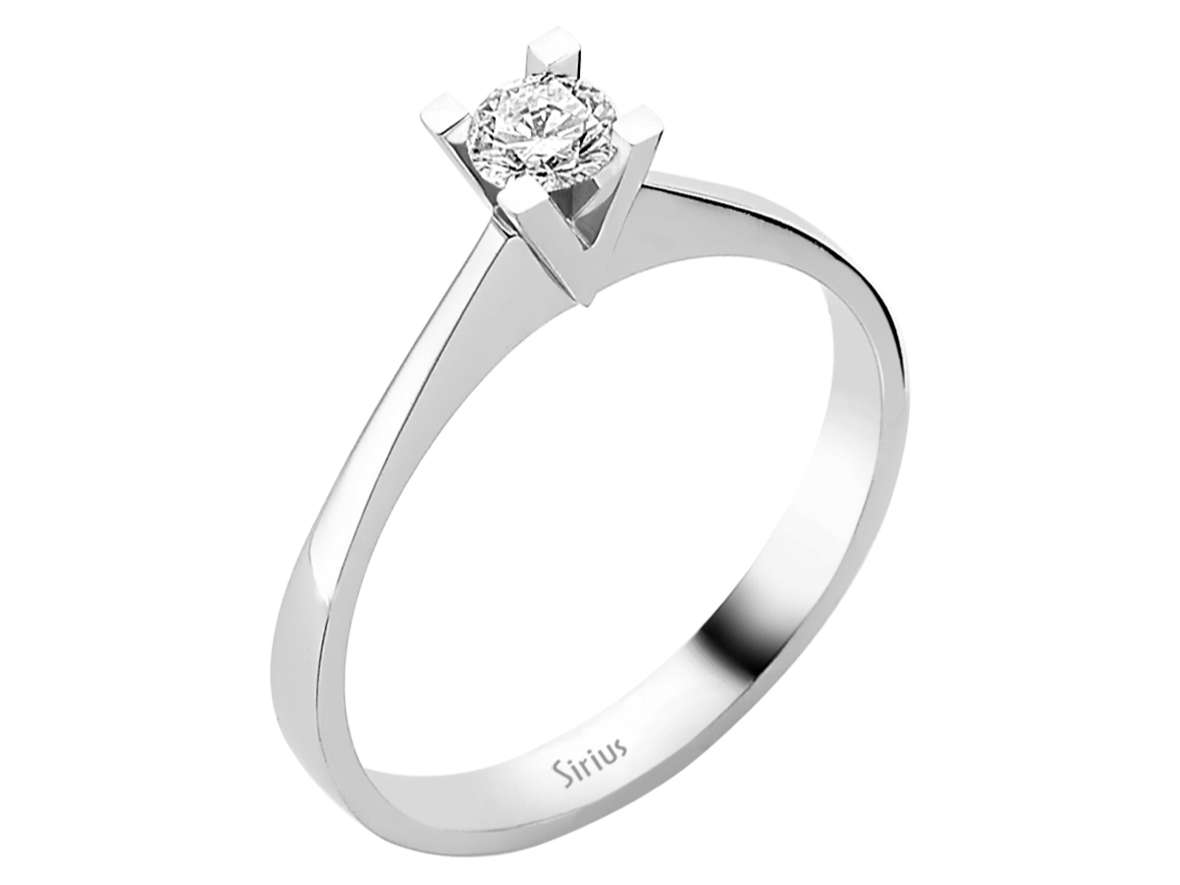 Klassischer Solitärring mit Diamant – 0,21 ct – 14K Weißgold – Modell 24R0064