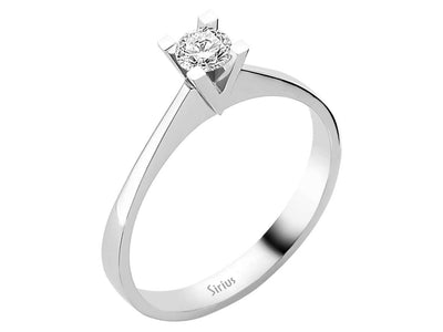 Klassischer Solitärring mit Diamant – 0,21 ct – 14K Weißgold – Modell 24R0064