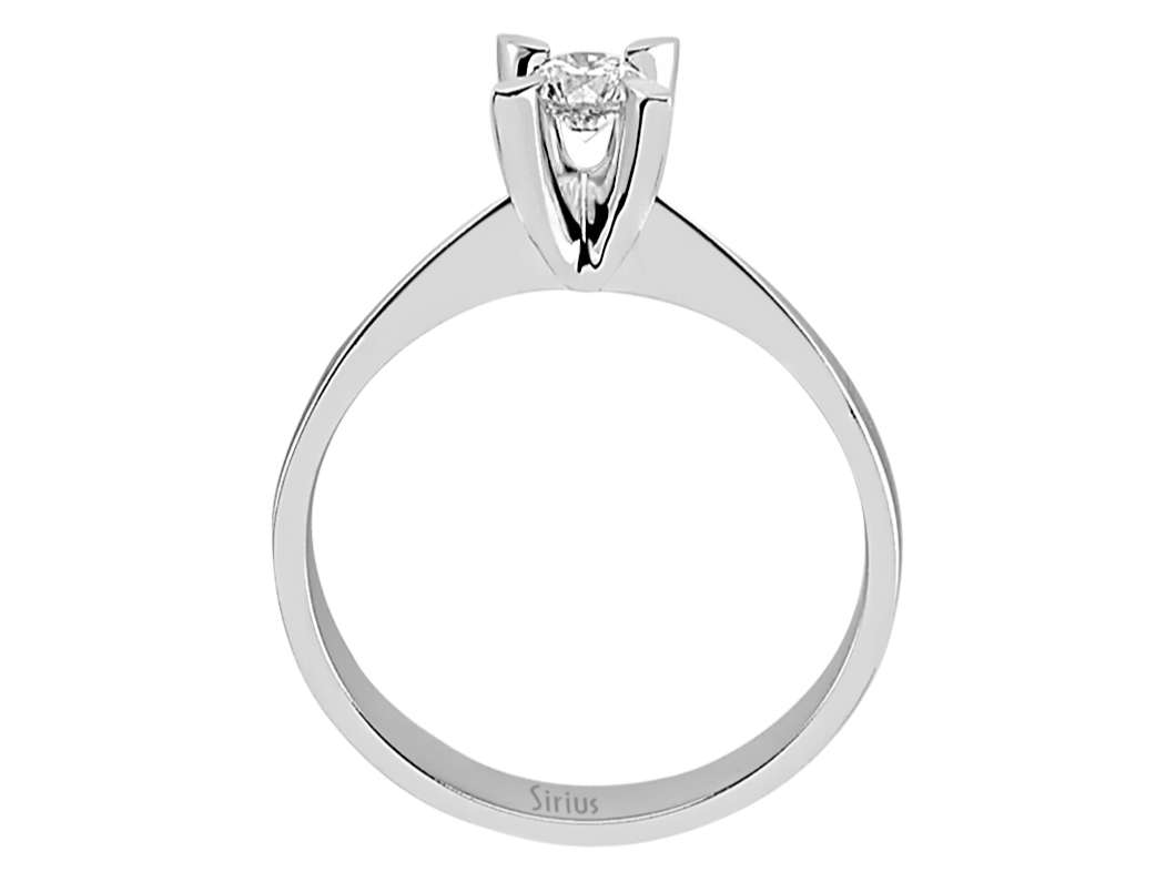 Solitärring mit Diamant in floraler Krappenfassung – 0,22 ct – 14K Weißgold – Modell 24R0067