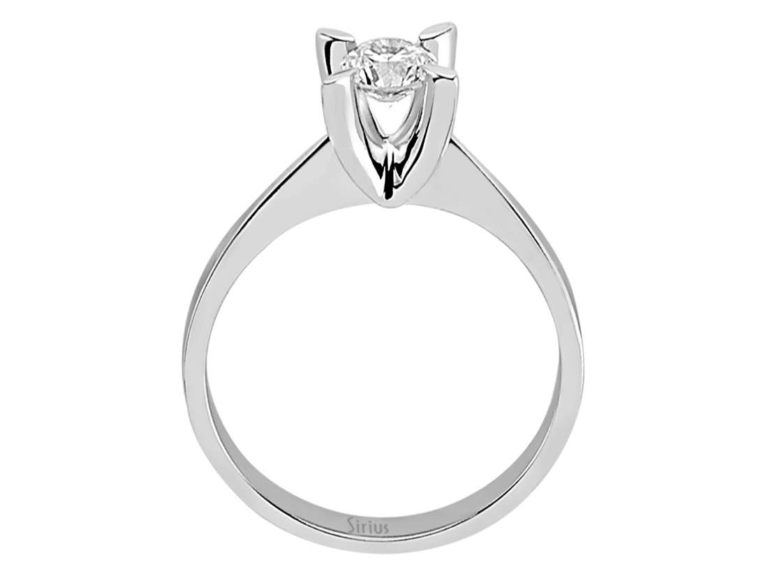 Solitärring mit Diamant in Blütenfassung – 0,42 ct – 14K Weißgold – Modell 24R0068