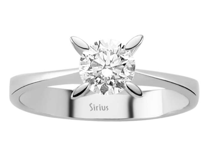Solitärring aus 14K Weißgold mit 0,60 ct labordiamant