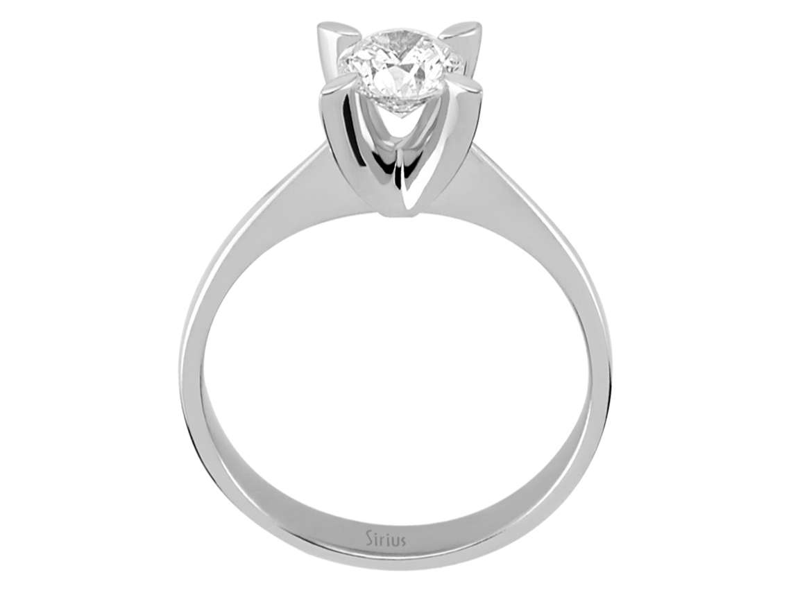 Bague solitaire avec diamant de laboratoire de 0,60 ct en Or Blanc 14K - modèle 24R0069 - Bijoux haut de gamme de Rosy Lab Diamonds