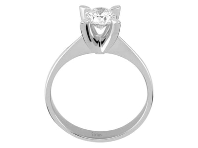 Solitärring aus 14K Weißgold mit 0,60 ct labordiamant