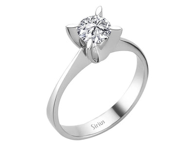 Solitärring aus 14K Weißgold mit 0,60 ct labordiamant