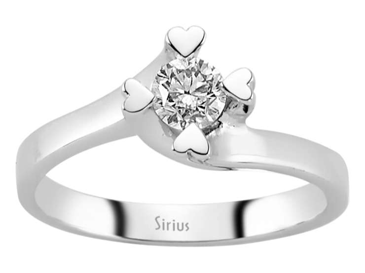 Solitärring 0,36 ct mit Herzfassung - 14K Weißgold - hochwertiger Schmuck von Rosy Lab Diamonds