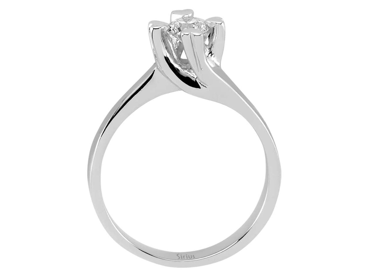Solitärring 0,36 ct mit Herzfassung - 14K Weißgold - hochwertiger Schmuck von Rosy Lab Diamonds