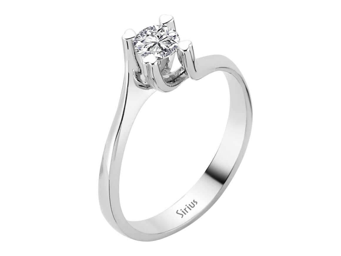 0,35 ct Laboratuvar Pırlantası Tektaş Yüzük - 14K Beyaz Altın | Şık ve Modern - Rosy Lab Diamonds'tan yüksek kaliteli Mücevher