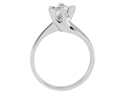 Klassischer Solitärring mit 0,24 Karat Labordiamant in 14K Weißgold