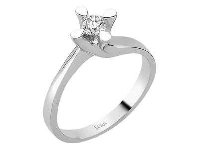 Klassischer Solitärring mit 0,24 Karat Labordiamant in 14K Weißgold