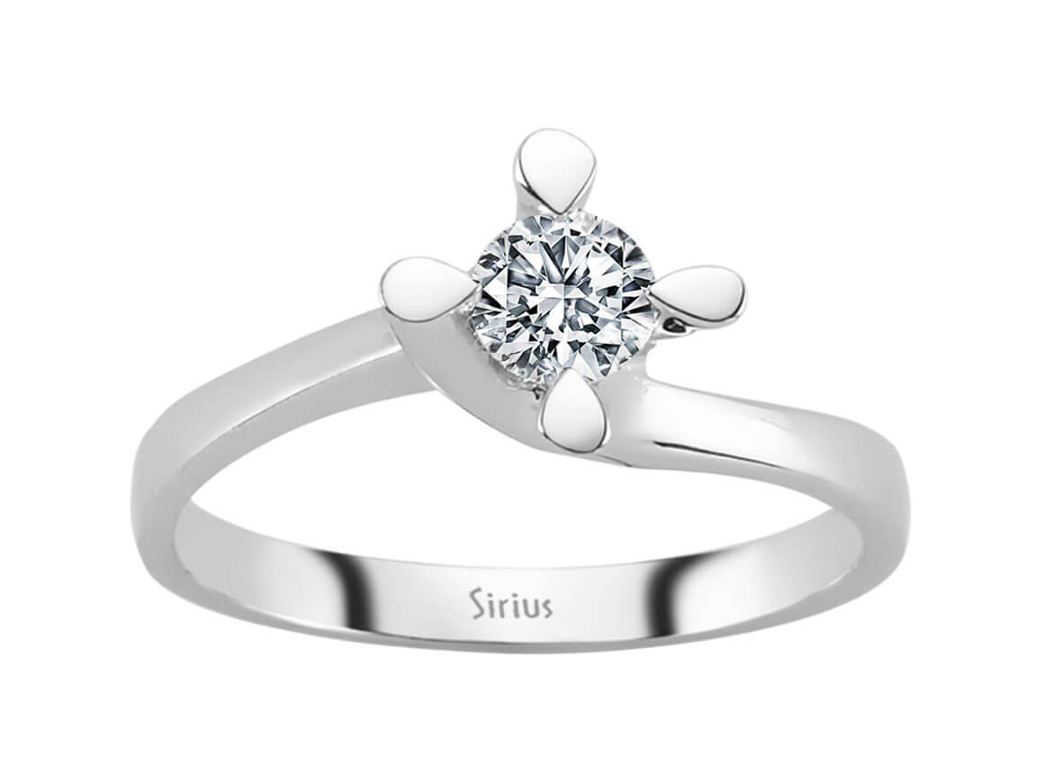 Design-Solitärring mit 0,39 Karat Labordiamant in 18K Weißgold