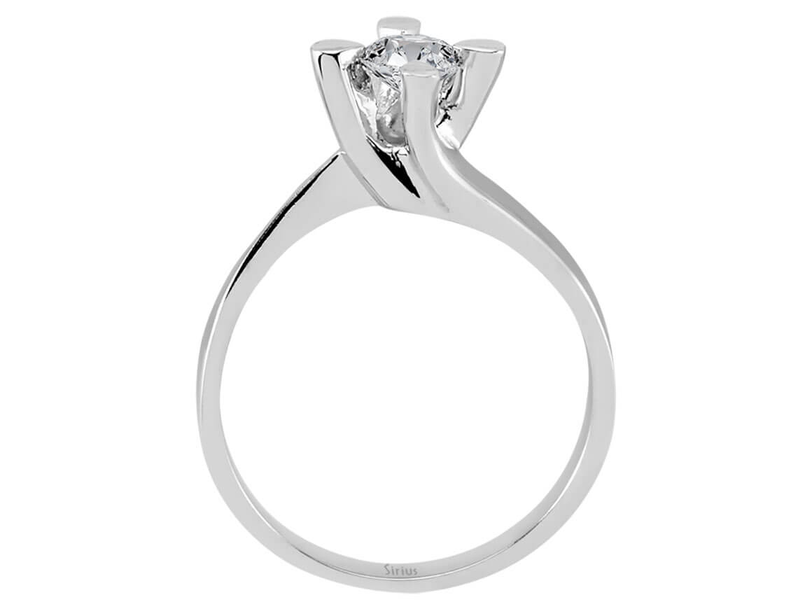 Design-Solitärring mit 0,39 Karat Labordiamant in 18K Weißgold