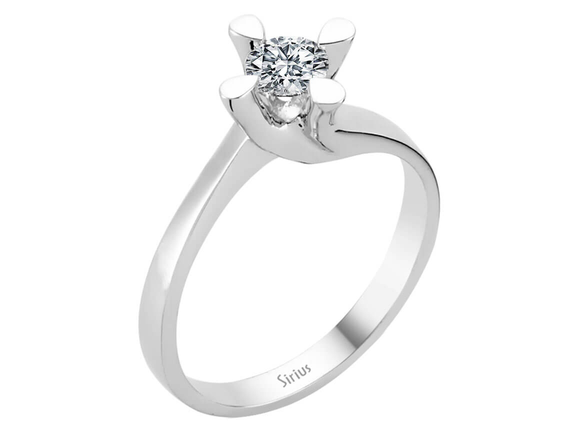Design-Solitärring mit 0,39 Karat Labordiamant in 18K Weißgold