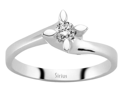 Eleganter Solitärring mit 0,16 Karat Labordiamant in 14K Weißgold