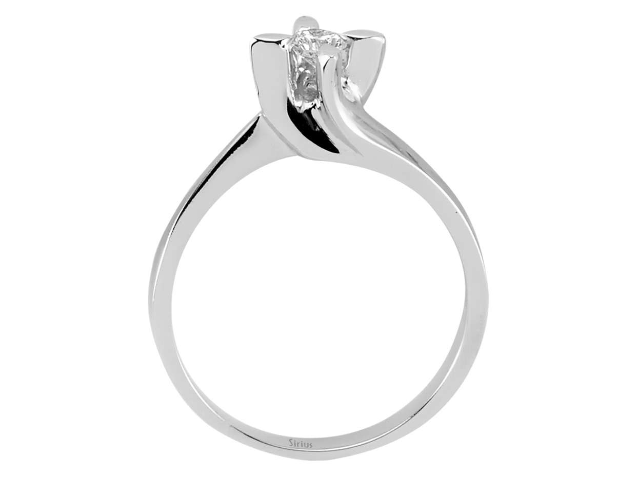 Eleganter Solitärring mit 0,16 Karat Labordiamant in 14K Weißgold