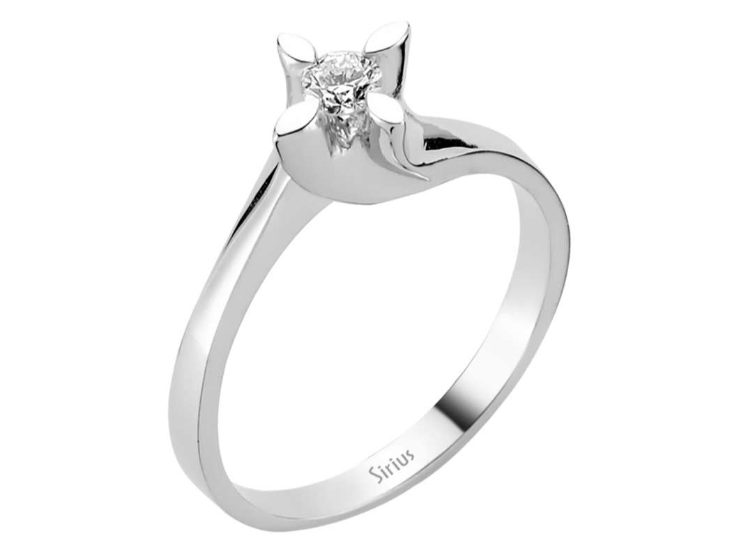 Eleganter Solitärring mit 0,16 Karat Labordiamant in 14K Weißgold