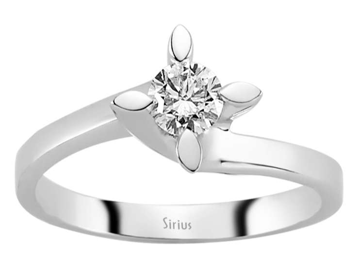 Stilvoller Solitärring mit 0,35 Karat Labordiamant in 14K Weißgold