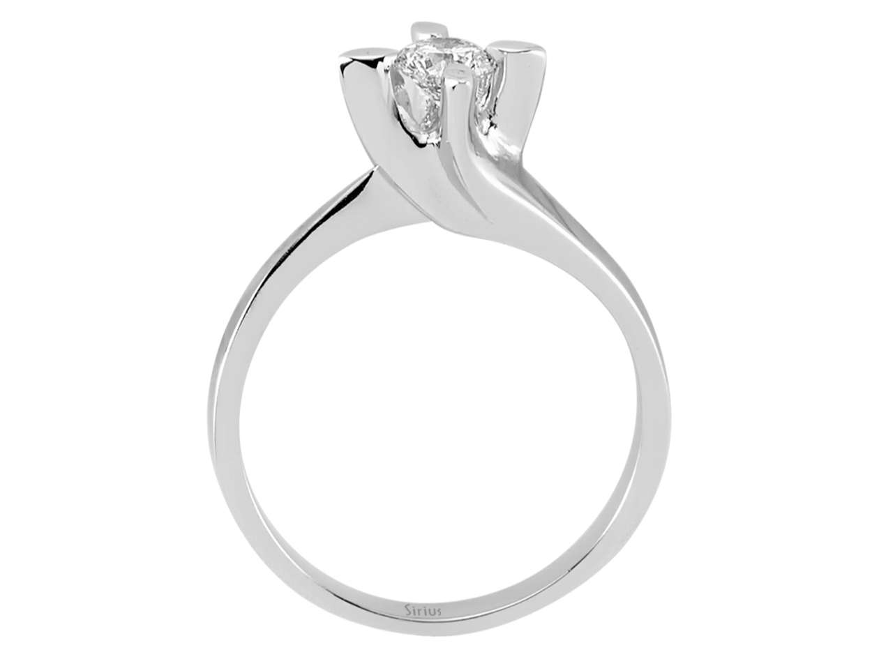 Stilvoller Solitärring mit 0,35 Karat Labordiamant in 14K Weißgold
