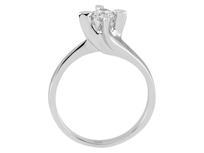 Stilvoller Solitärring mit 0,35 Karat Labordiamant in 14K Weißgold