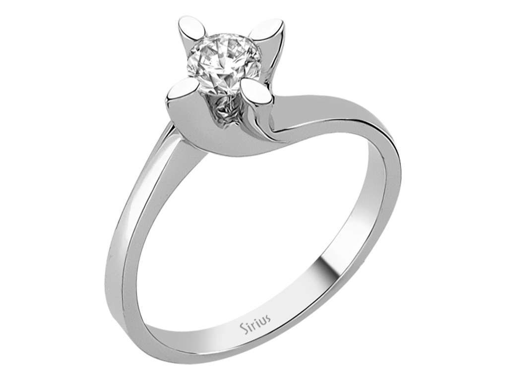 Stilvoller Solitärring mit 0,35 Karat Labordiamant in 14K Weißgold