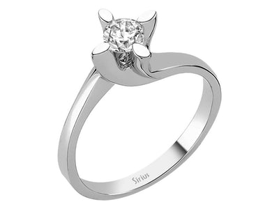 Stilvoller Solitärring mit 0,35 Karat Labordiamant in 14K Weißgold