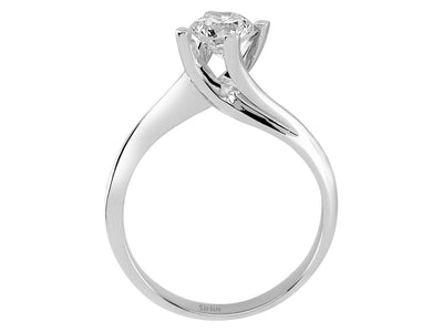 Eleganter Solitärring mit 0,73 Karat Labordiamant in 14K Weißgold
