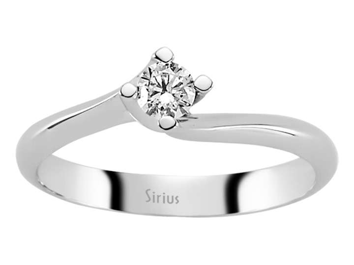 Solitärring mit 0,16 ct Labordiamant in 14K Weißgold - Zart & Modern - hochwertiger Schmuck von Rosy Lab Diamonds