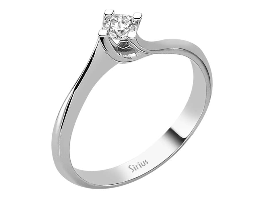 Solitärring mit 0,16 ct Labordiamant in 14K Weißgold - Zart & Modern - hochwertiger Schmuck von Rosy Lab Diamonds