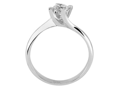 Solitärring mit 0,38 Karat Labordiamant in 14K Weißgold – Feine Linien & Glanz