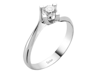 Solitärring mit 0,38 Karat Labordiamant in 14K Weißgold – Feine Linien & Glanz