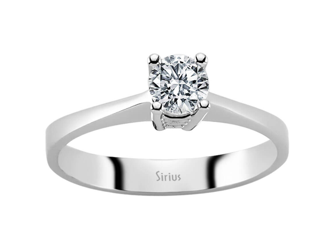 Solitaire Ring with 0.40 ct Lab Grown Diamond in 14K White Gold - Elegant & Refined - High-Quality Jewelry from Rosy Lab Diamonds