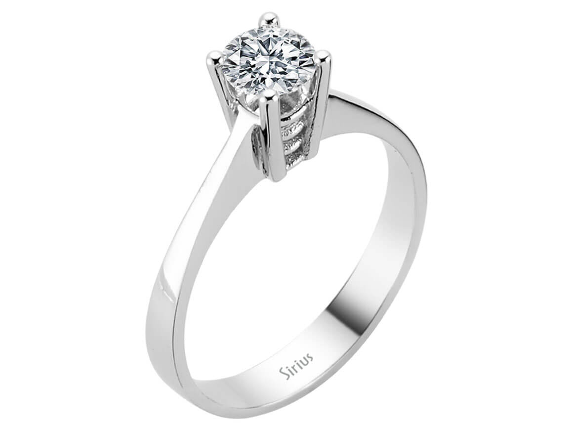 18K Beyaz Altın içinde 0,53 ct Laboratuvar Pırlantası bulunan Tektaş Yüzük - Lüks ve Sürdürülebilir - Rosy Lab Diamonds’tan yüksek kaliteli Mücevher