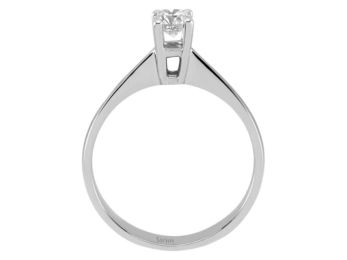Bague solitaire avec diamant de laboratoire de 0,30 ct en Or Blanc 14 carats - Classique et intemporelle - Bijoux haut de gamme de Rosy Lab Diamonds