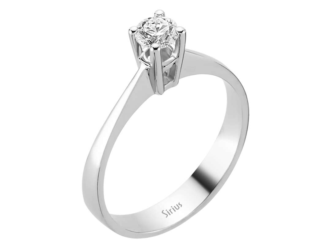 Bague solitaire avec diamant de laboratoire de 0,30 ct en Or Blanc 14 carats - Classique & intemporel - Bijoux haut de gamme de Rosy Lab Diamonds