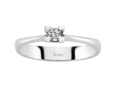 Feiner Solitärring mit 0,11 Karat Labordiamant in 18K Weißgold