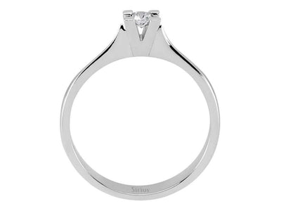 Feiner Solitärring mit 0,11 Karat Labordiamant in 18K Weißgold