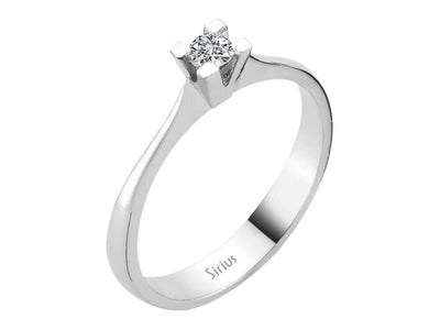 Feiner Solitärring mit 0,11 Karat Labordiamant in 18K Weißgold