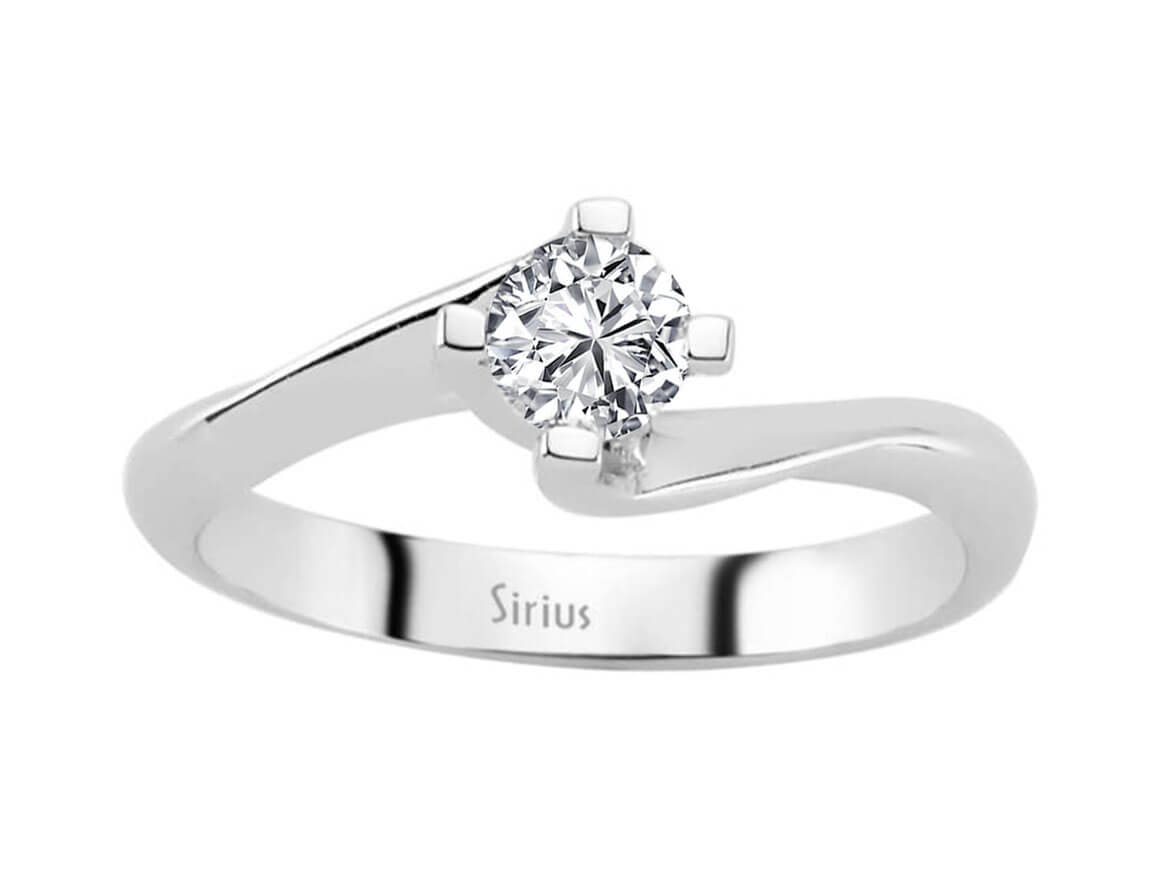 Bague solitaire en diamant de 0,35 ct – Or Blanc 14 carats – 2,55 g – Bijoux haut de gamme de Rosy Lab Diamonds
