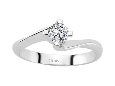 Klassischer Solitär-Diamantring mit 0,35 ct in 14K Weißgold
