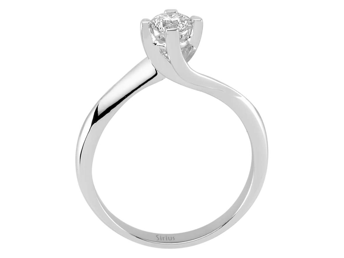 Bague solitaire en diamant de 0,35 ct – Or Blanc 14 carats – 2,55 g – Bijoux haut de gamme de Rosy Lab Diamonds