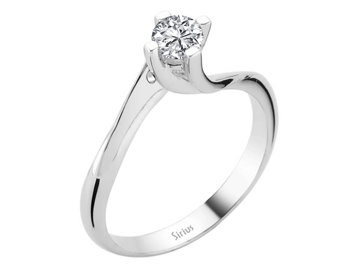 Bague solitaire en diamant de 0,35 ct – Or Blanc 14 carats – 2,55 g – Bijoux haut de gamme de Rosy Lab Diamonds
