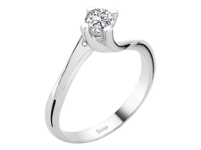 Klassischer Solitär-Diamantring mit 0,35 ct in 14K Weißgold