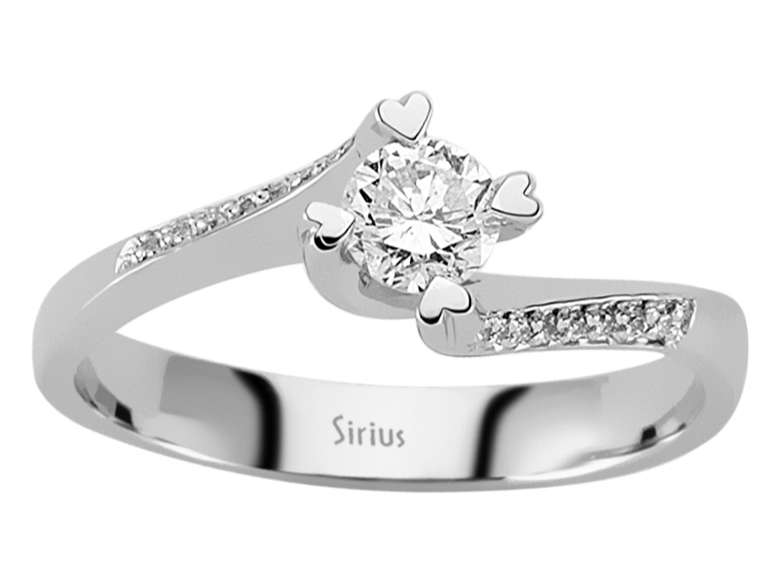 Verlobungsring mit Herzfassung & 0,40 ct Labordiamanten - 14K Weißgold - hochwertiger Schmuck von Rosy Lab Diamonds