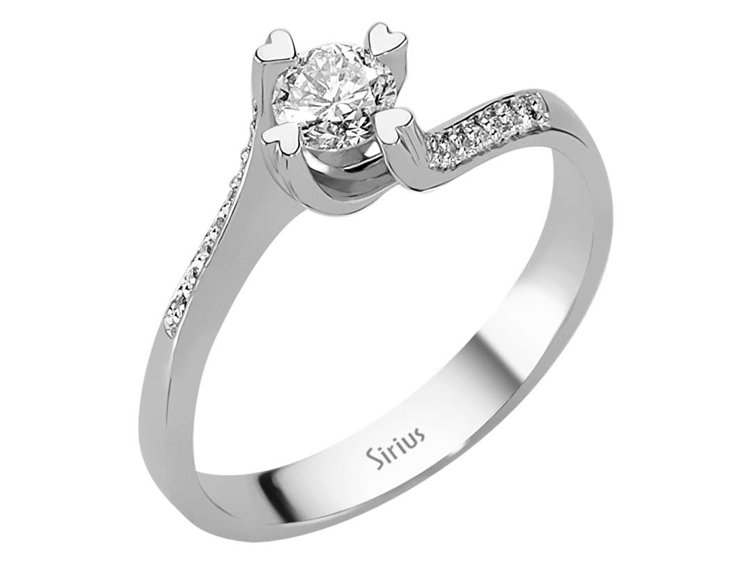 Verlobungsring mit Herzfassung & 0,40 ct Labordiamanten - 14K Weißgold - hochwertiger Schmuck von Rosy Lab Diamonds