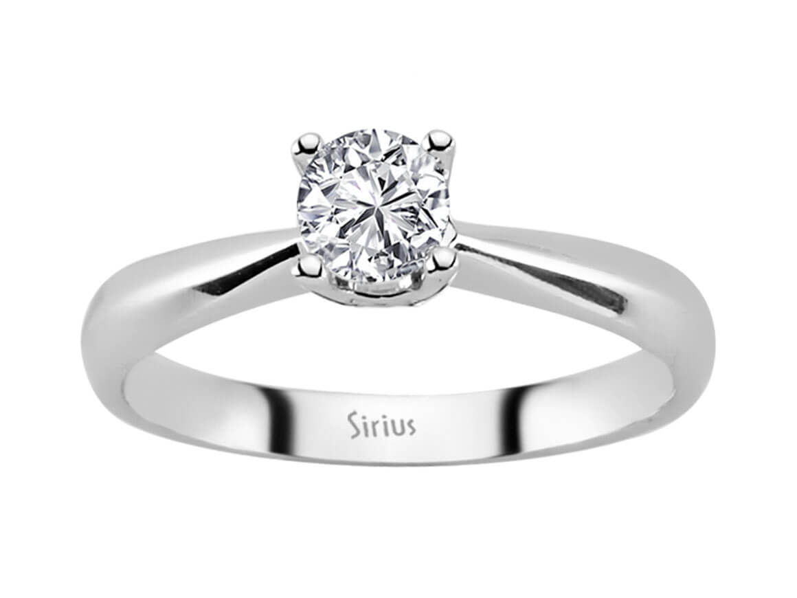 Solitaire Ring with a 0.41 ct Lab Grown Diamond in 14K White Gold – Stylish & Sustainable – High-Quality Jewelry by Rosy Lab Diamonds