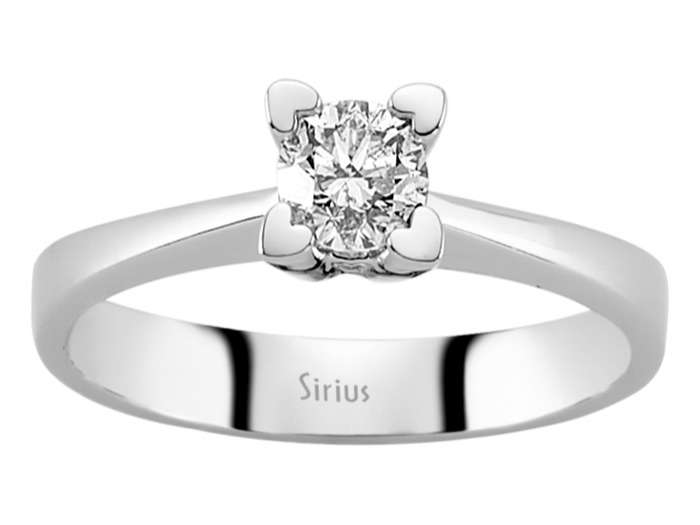 Klassischer Solitärring mit 0,39 Karat Labordiamant in 14K Weißgold