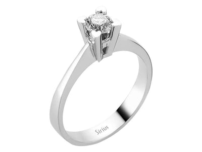 Klassischer Solitärring mit 0,39 Karat Labordiamant in 14K Weißgold